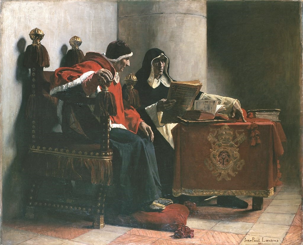 Jean Paul Laurens 1883 Salon Le Pape et l’Inquisiteur Musee des BA de Bordeaux 134 x 113