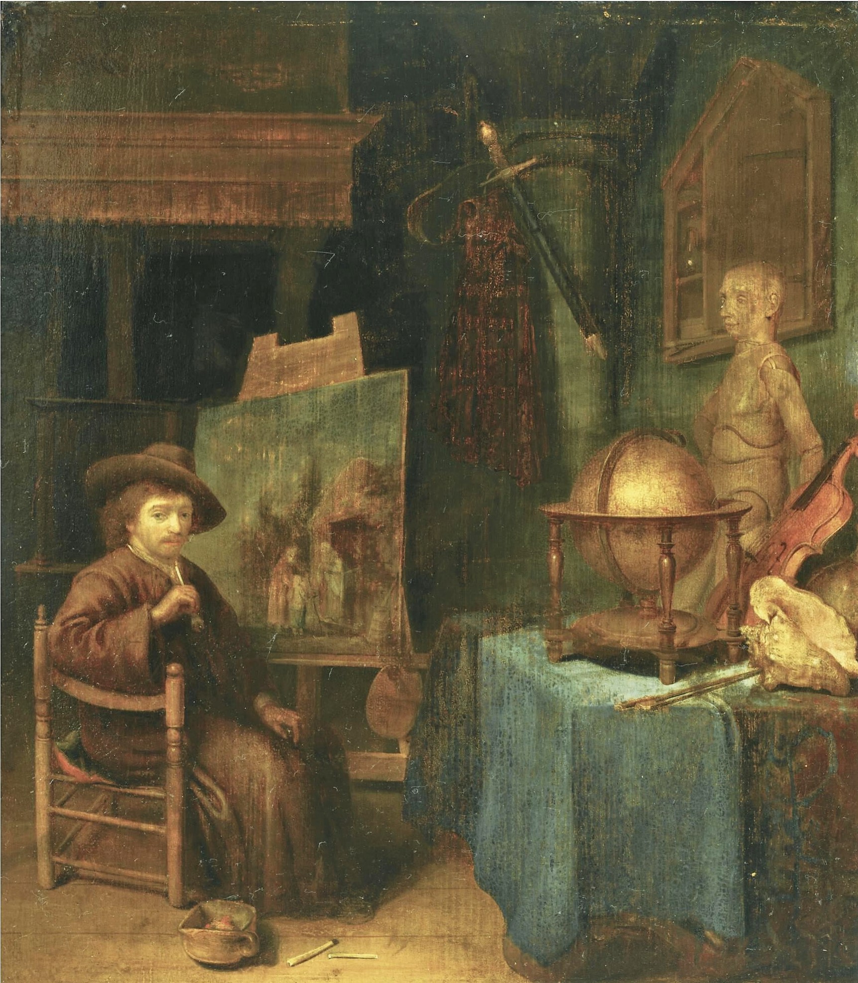 1630–45 Painter in his Studio Pieter Cornelisz. van Egmondt. (anct Jacob van Spreeuwen) Private collection
