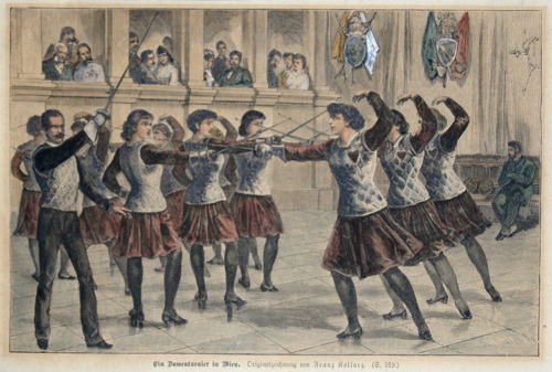 1860 ca Franz Kollarz Ein Damentunier in Wien (“A Ladies Tournament in Vienna”)