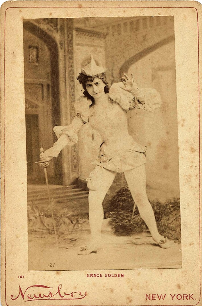 1890 ca Grace Golden NewsBoy NY