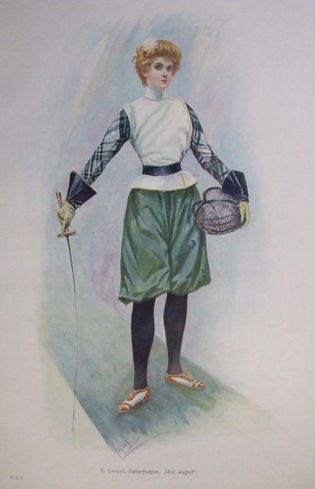 1894 Damenfechten, Wer wagts (Who Dares) Edward Cucuel