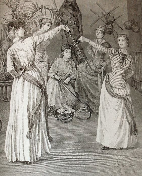 Victorian Woman in Fencing Class, 1889