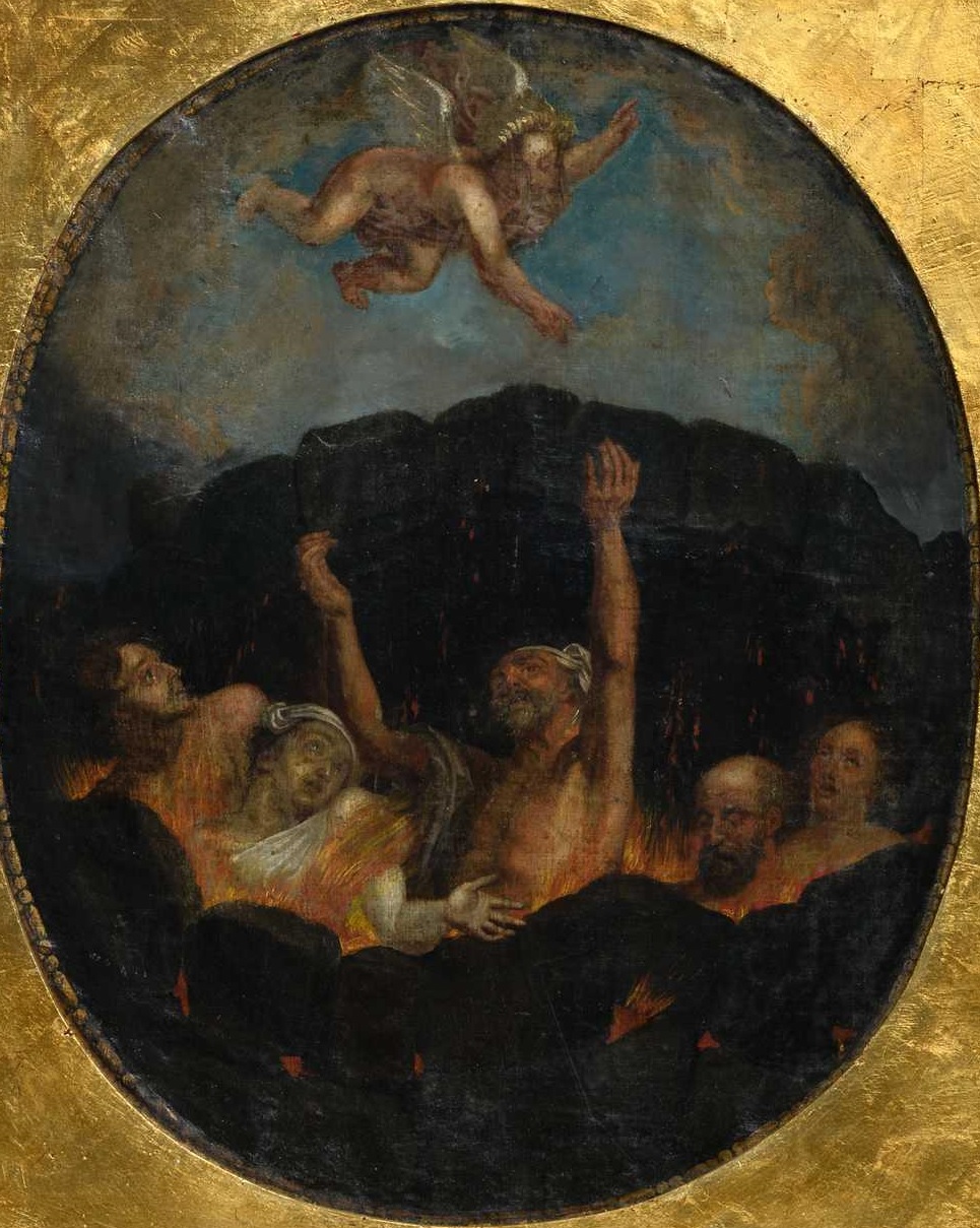 double-sided painting depicting the eternal hellfire