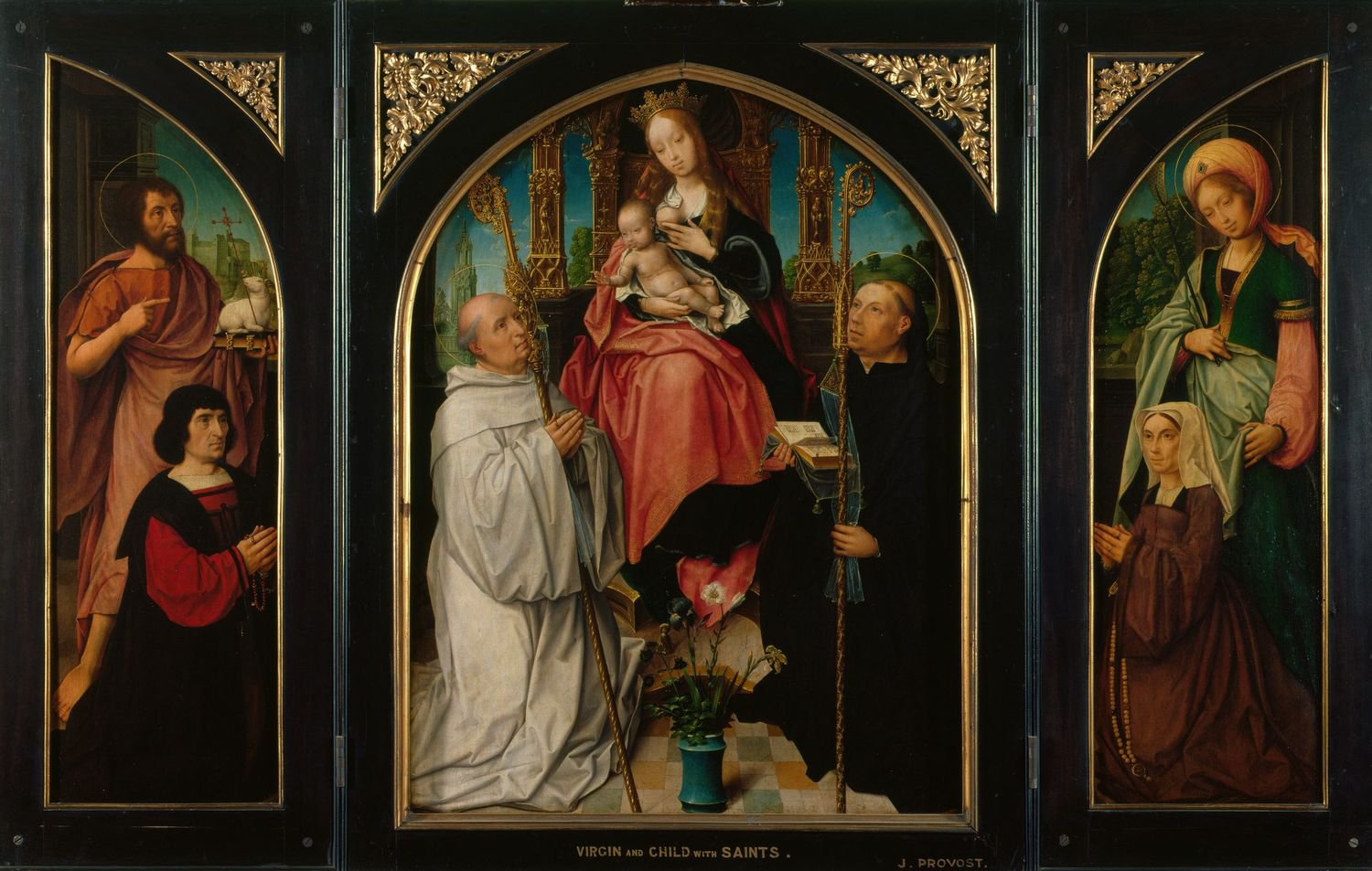 1525 ca Jan Provoost triptych-virgin-and-child-with-saints-and-donors Royal Collection Trust