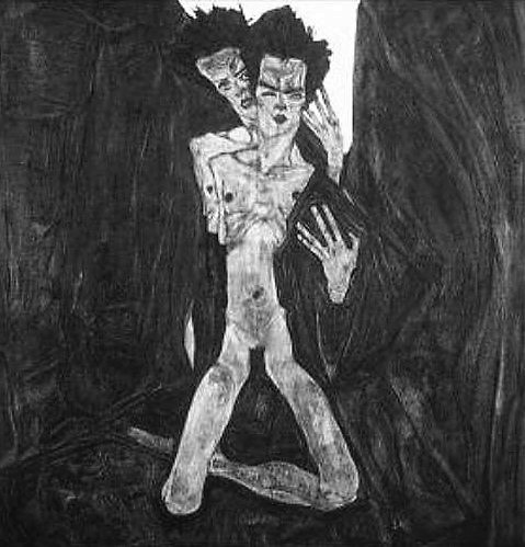 Egon Schiele 1910 Decembre Die Selbstseher I ancienne collection Grunbaum perdu
