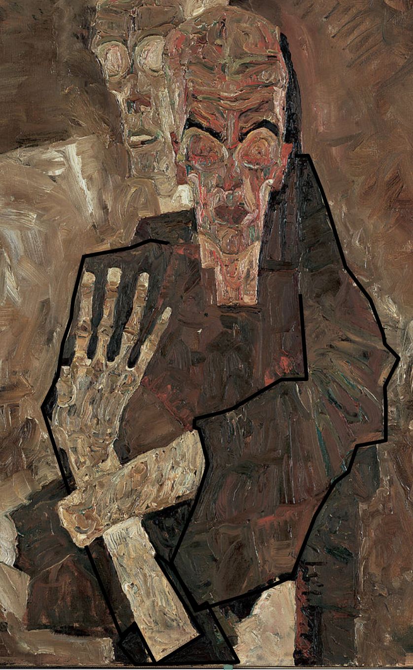 Egon Schiele 1911 Die Selbstseher II_(Death_and_Man) Leopold Museum Vienne detail main
