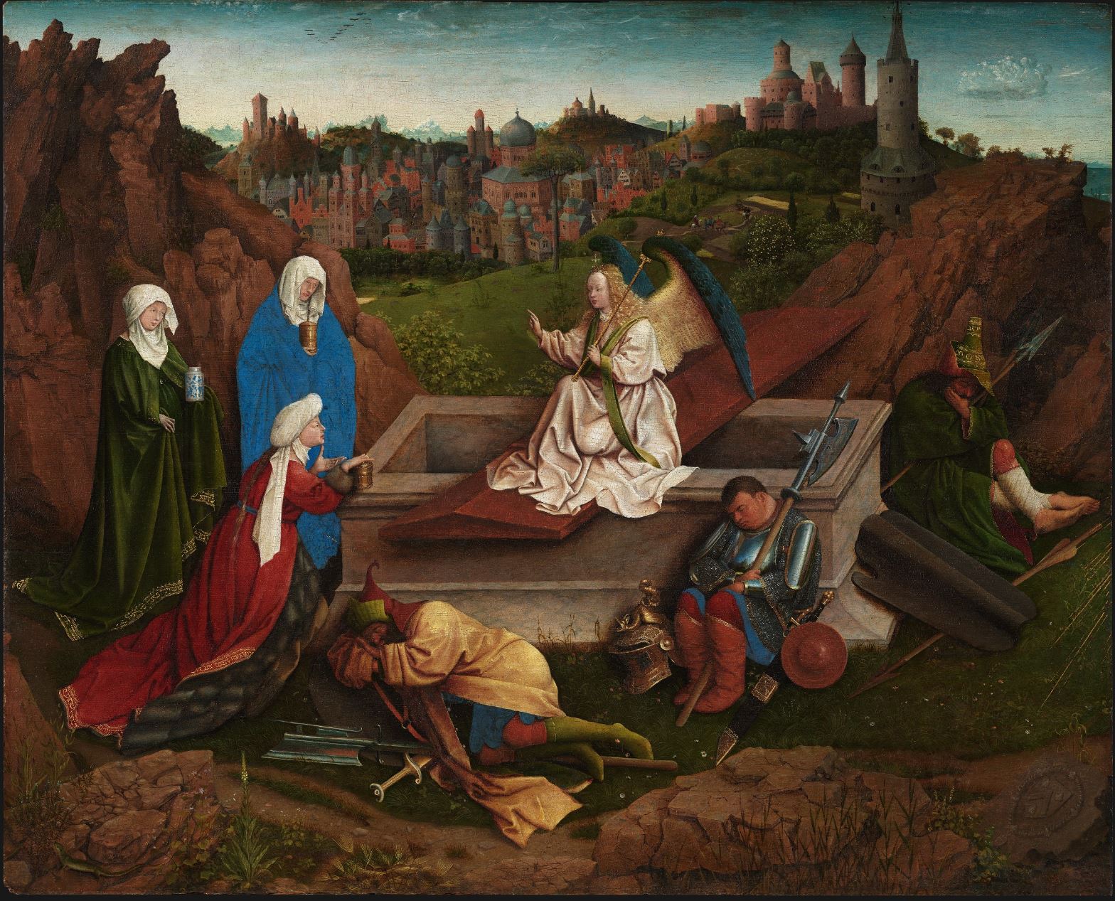 Van Eyck 1425-35 The Three Marys at the Tomb