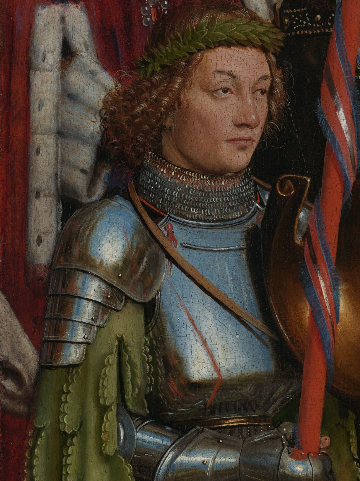 Van Eyck 1432 Les chevaliers du Christ retable de Gand detail