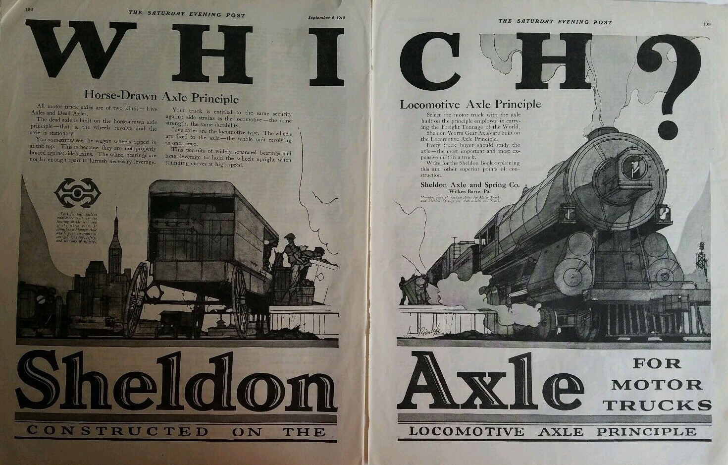 1919 Sheldon truck Axle horse-drawn and locomotive