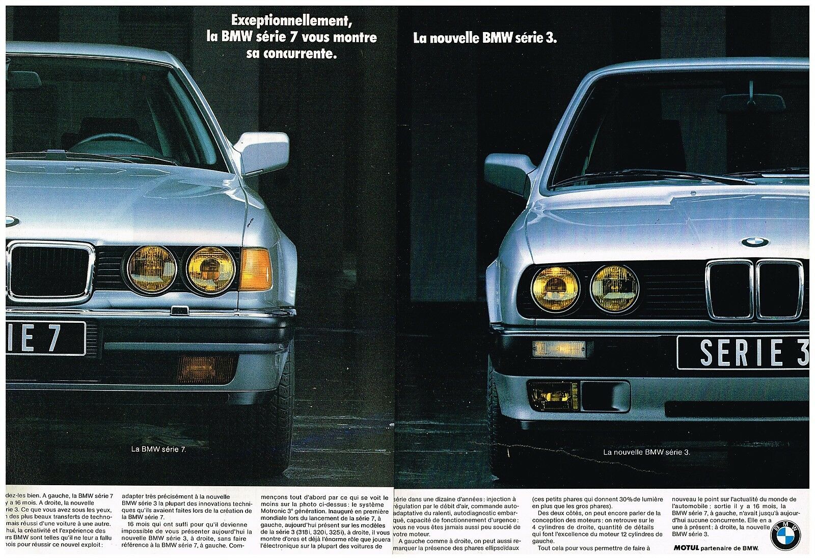 1988 BMW serie 7 et serie 3