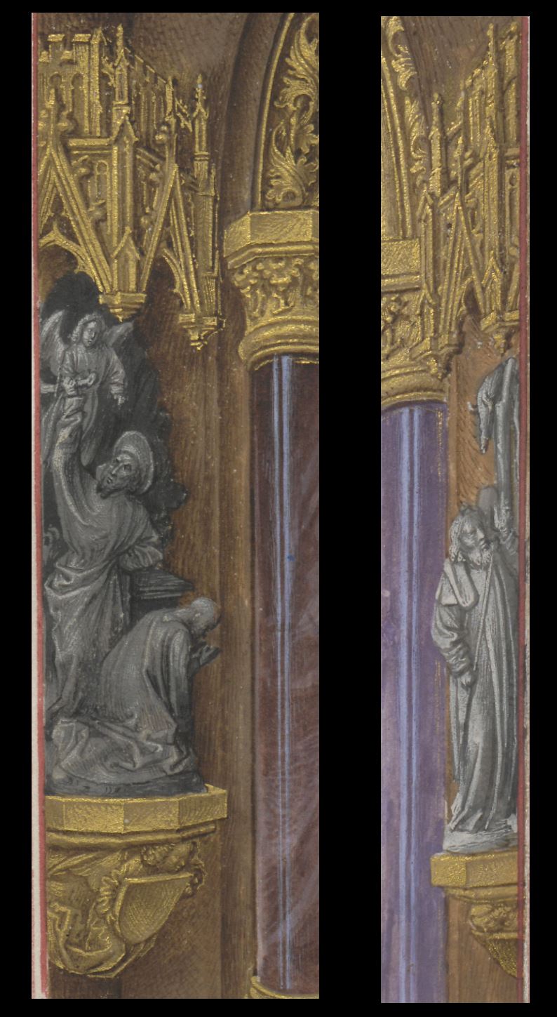 1477 Maitre viennois de Marie de Bourgogne Heures de Marie de Bourgogne ONL Codex vindobonensis 1857 Folio 43V sculptures