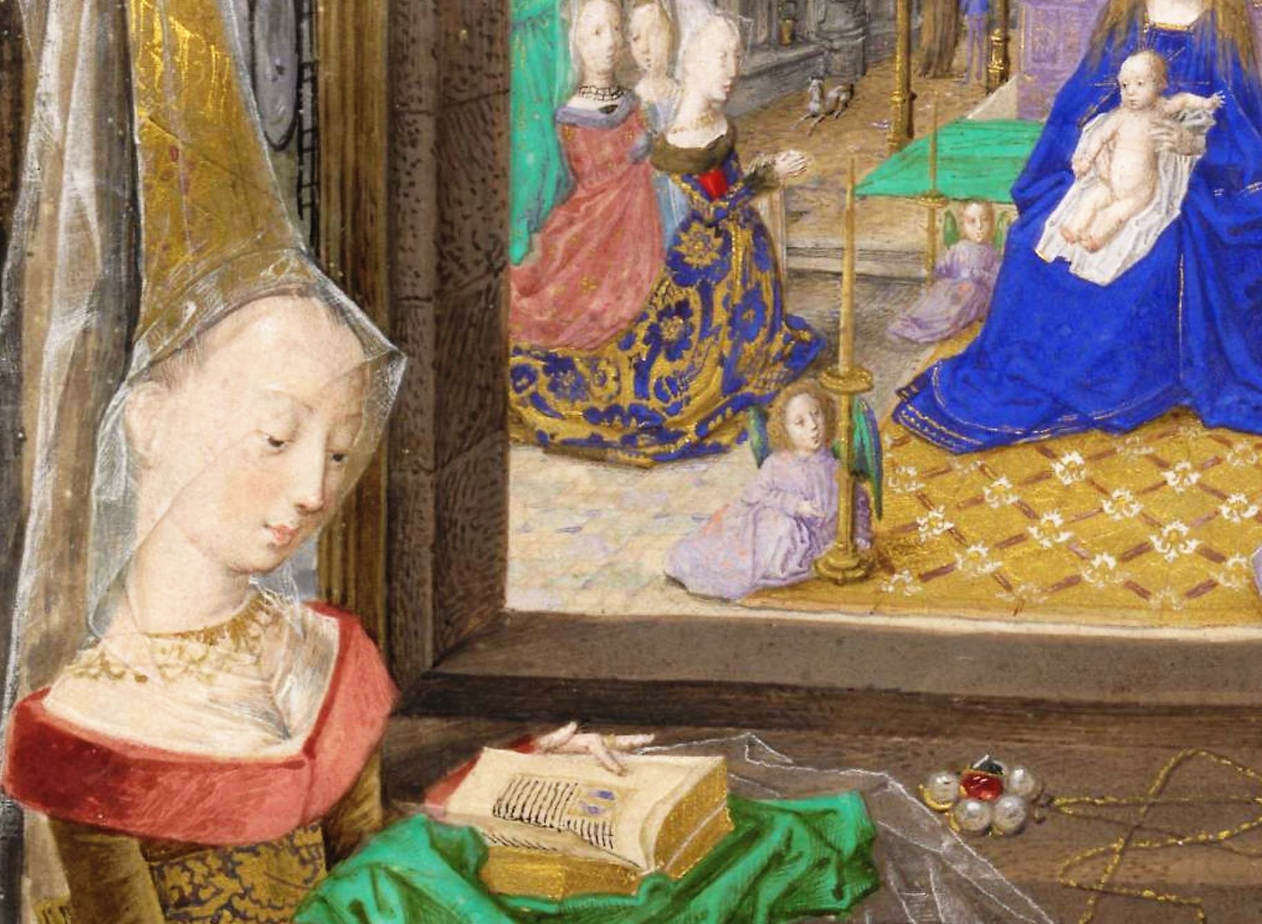 1477 Maitre viennois de Marie de Bourgogne Heures de Marie de Bourgogne ONL Codex vindobonensis 1857 fol 57r deux donatrices