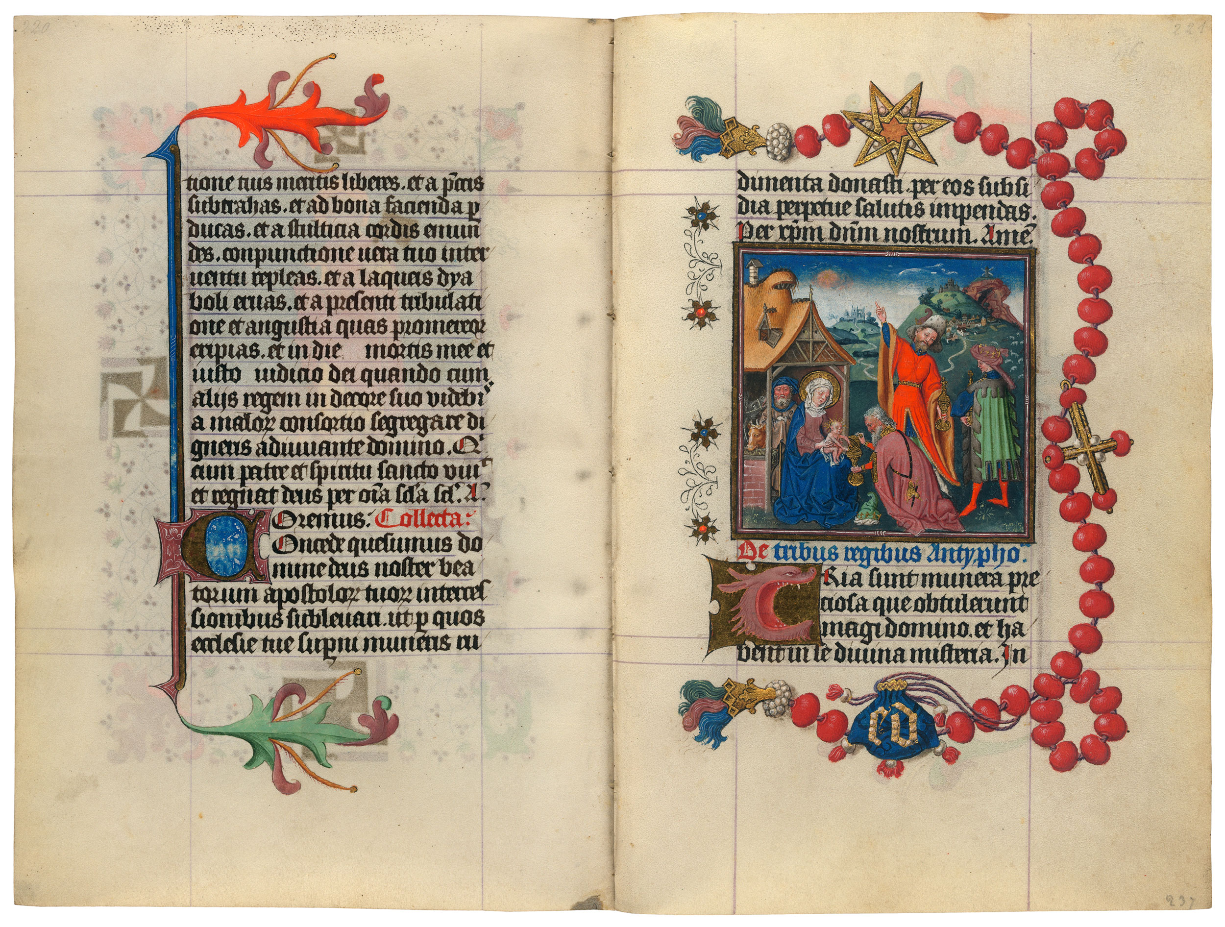 Heures de Catherine de Cleves ca. 1440 Morgan MS M.917-945, pp. 236–37 Adoration des Mages