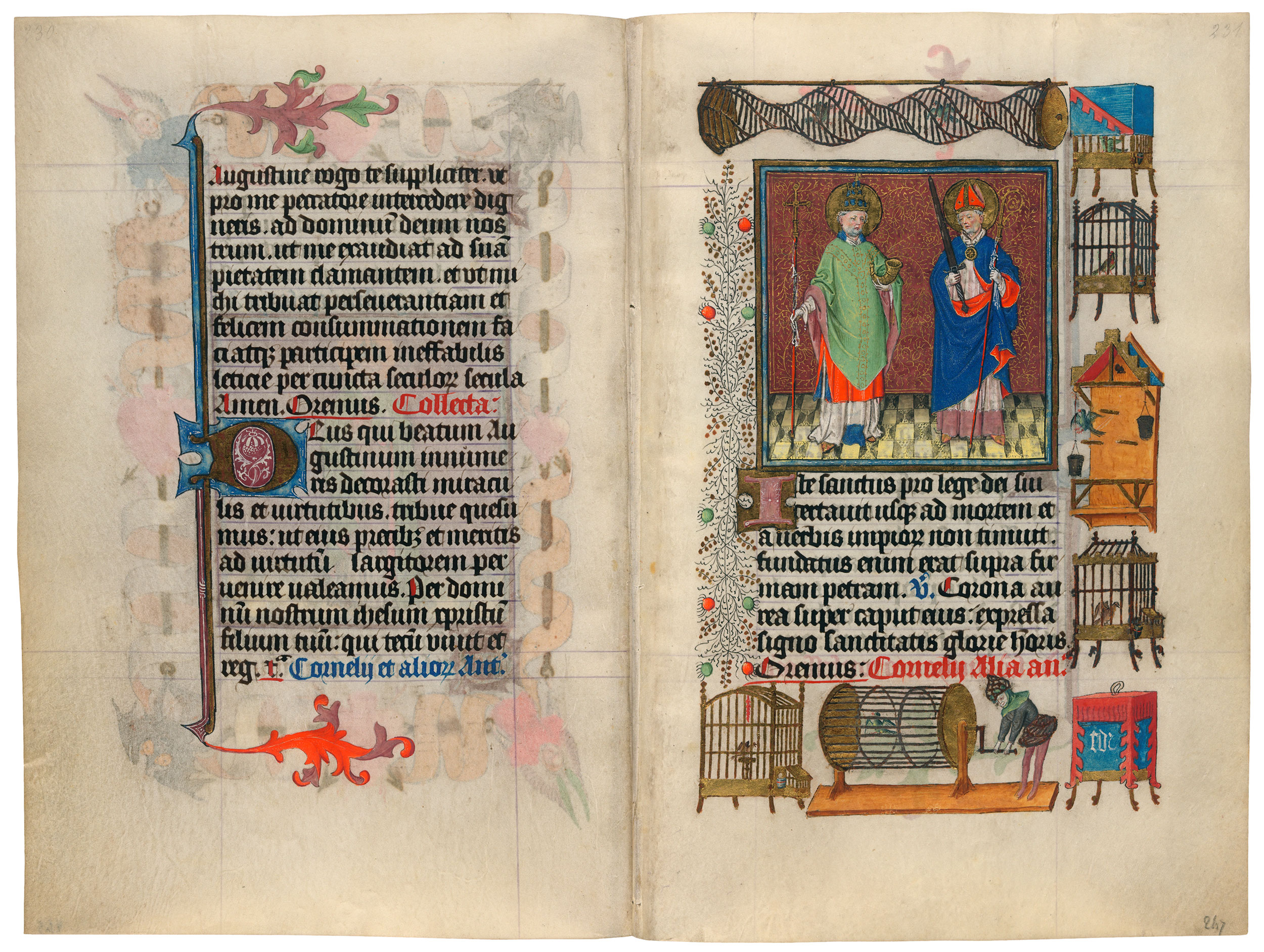 Heures de Catherine de Cleves ca. 1440 Morgan MS M.917-945, pp. 246–47 SS. Cornelius and Cyprian