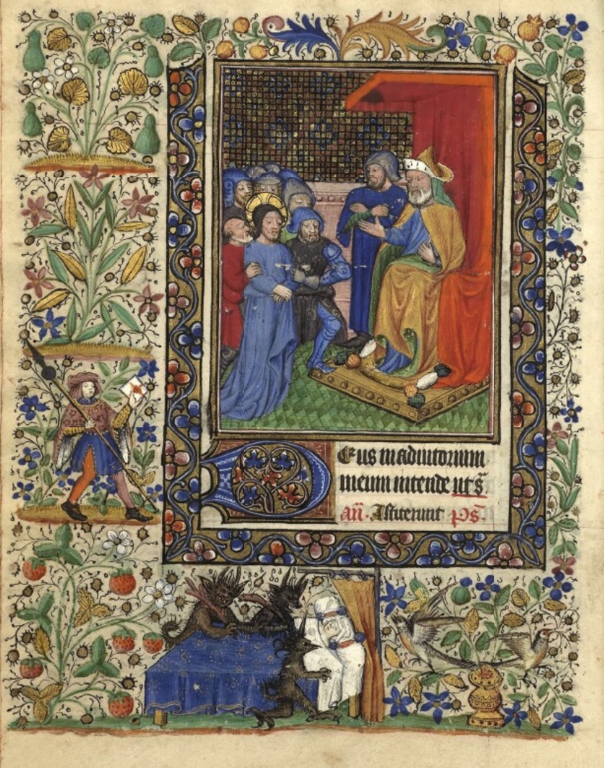 Heures de Catherine de Rohan et de Francoise de Dinan Rennes, BM, 0034 fol 0011v Le Christ devant Herode