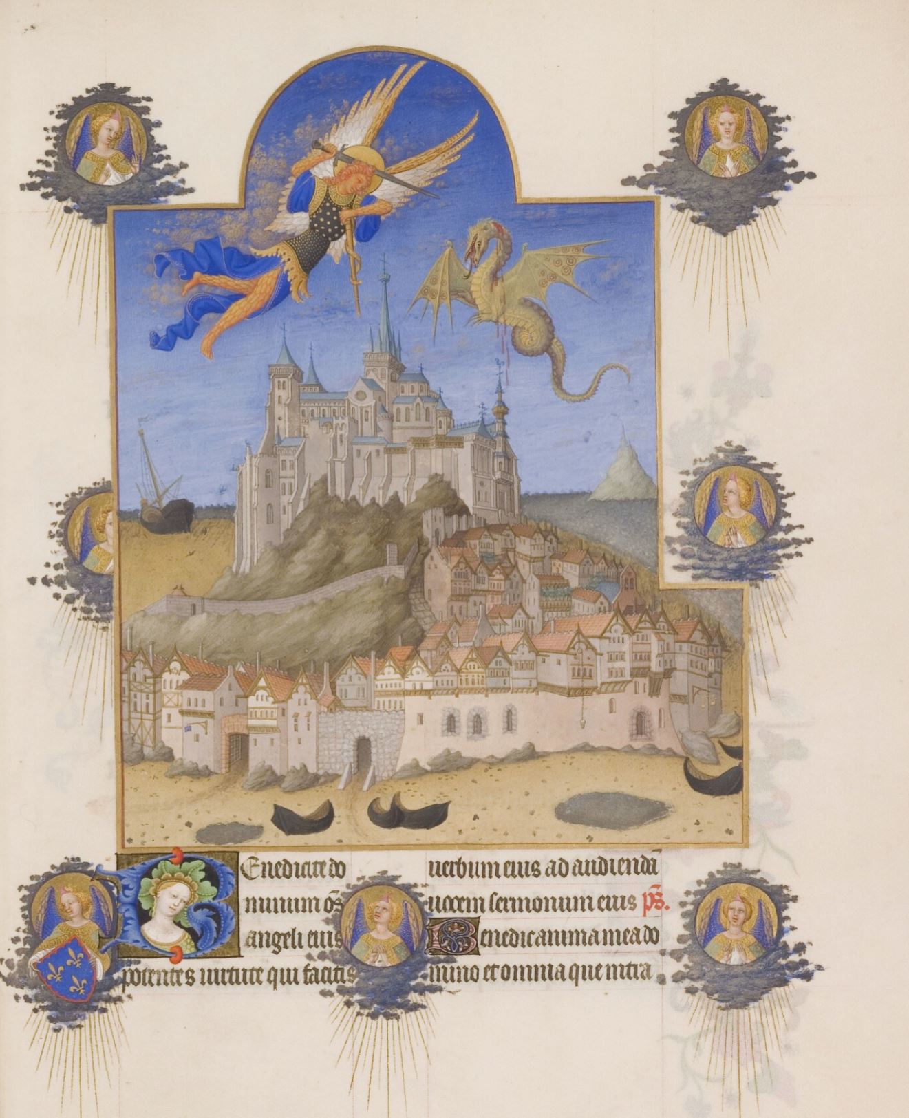 Les_Tres_Riches_Heures_du_duc_de_Berry Musee Conde Chantilly MS 65 fol 195 Le Mont Saint-Michel Limbourg 1411-16