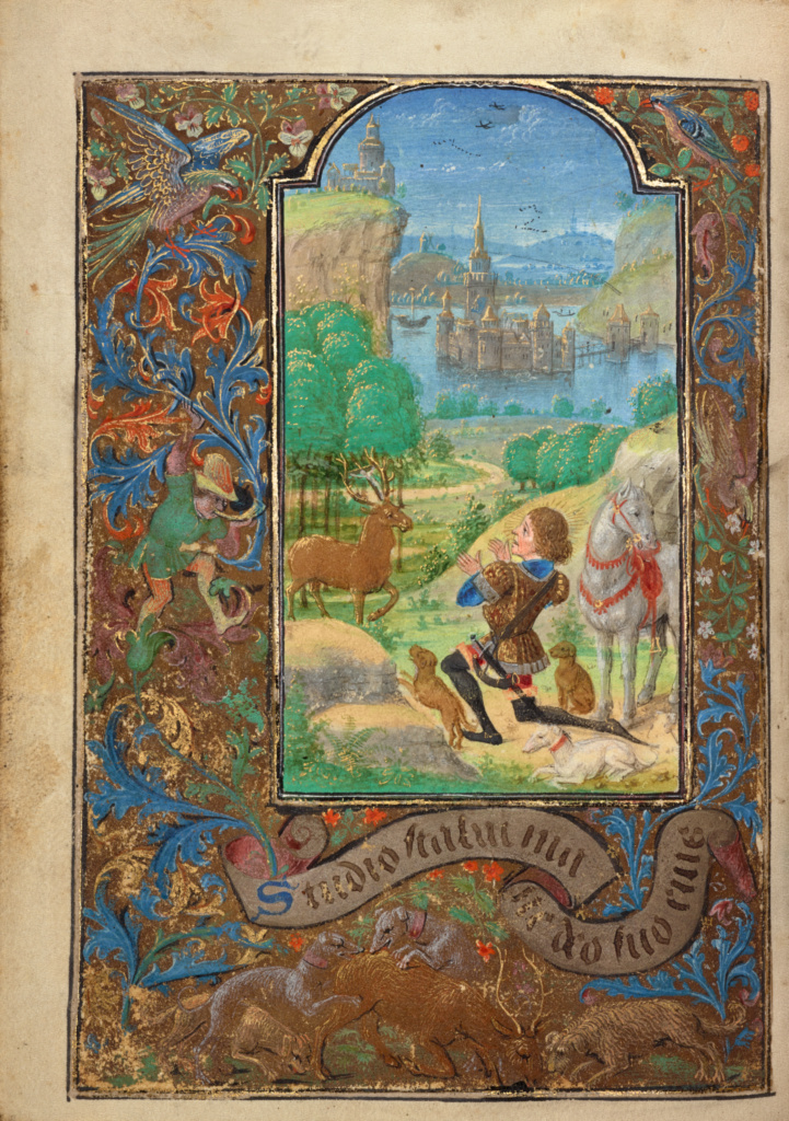 Lieven van Lathem 1469 St Hubert, Getty Museum, Los Angeles, Ms. 37, fol 39v