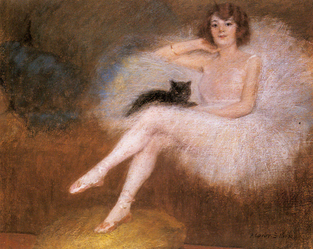 Carrier-Belleuse Pierre Danseuse au chat noir