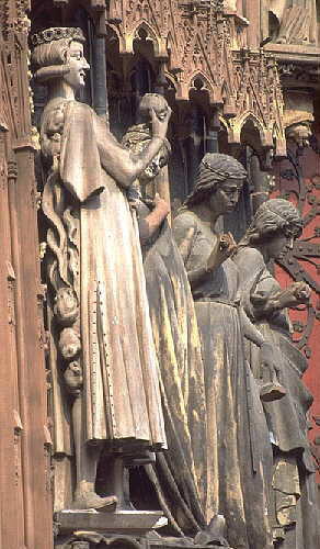 1275 ca prince du monde et les vierges folles Cathedrale Strasbourg portail droit