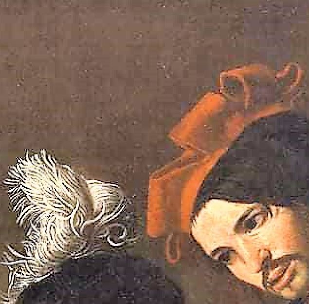 1615-1617 ca Valentin de Boulogne Le reniement de saint Pierre Fondazione di tudi di Storia dell'Arte Roberto Longhi, Florence detail coq