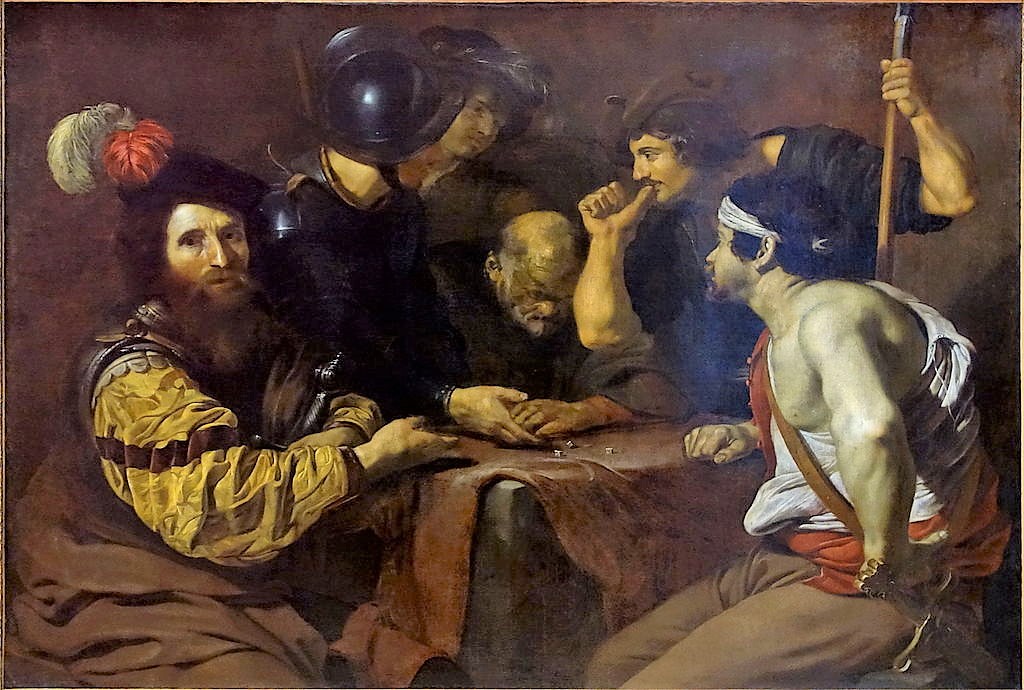 1650 ca Nicolas Regnier Soldats jouant aux des la tunique du Christ Musee des Beaux-Arts de Lille