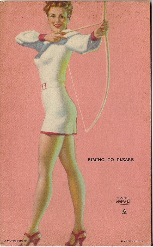 1945 pinup earl moran aiming to please serie Hot'Cha Girls