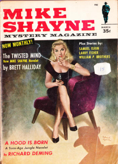 1959 mars Mike Shayne mystery magazine ill Edward Moritz
