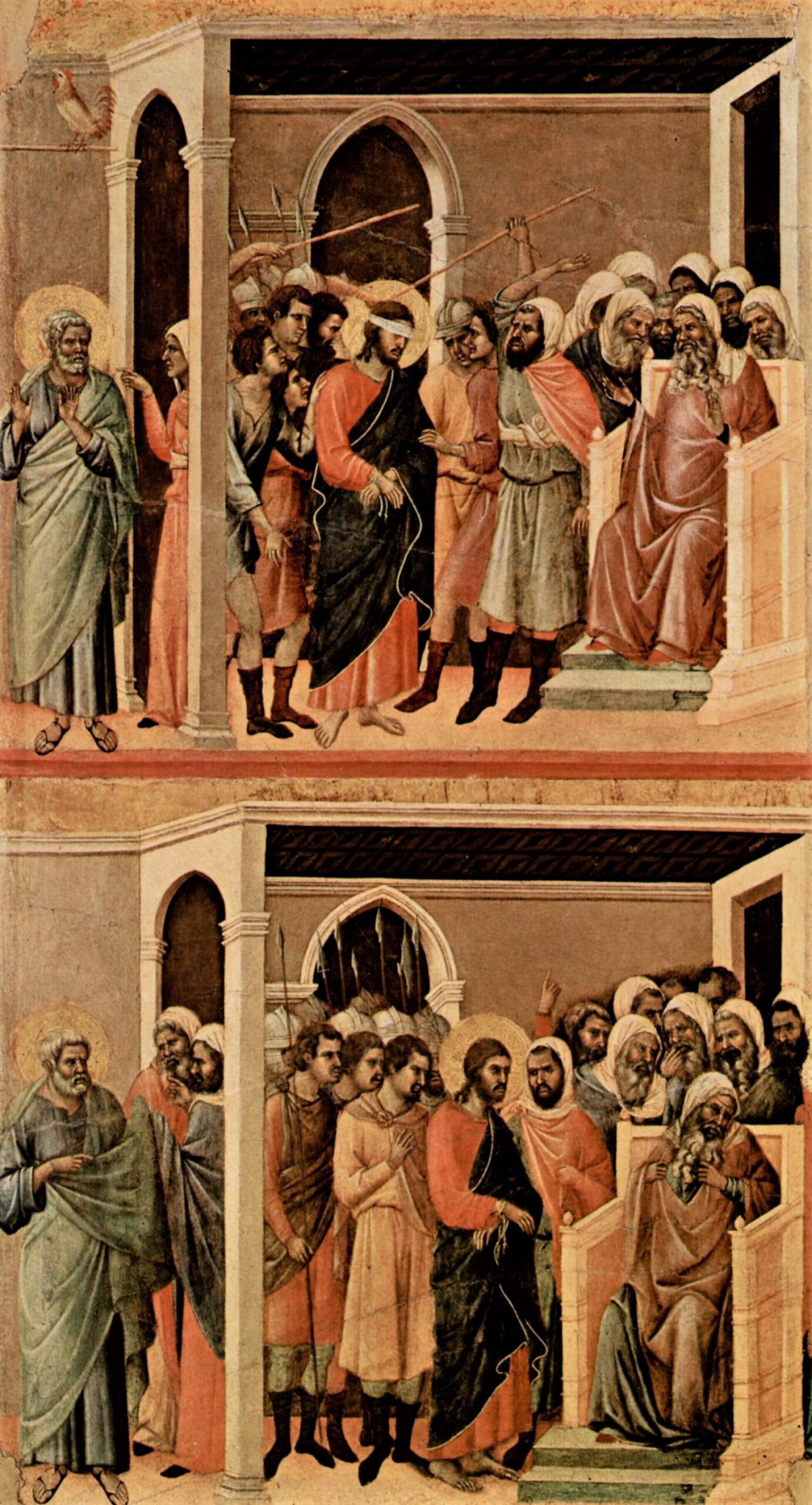 Duccio di Buoninsegna, 1311, 2eme et troiseme reniement, Maesta, Museo dell'Opera Metropolitana del Duomo, Sienne