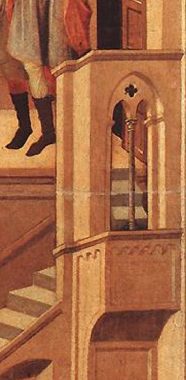 Duccio di Buoninsegna, 1311, Anne et premier Reniement, Maesta, Museo dell'Opera Metropolitana del Duomo, Sienne detail