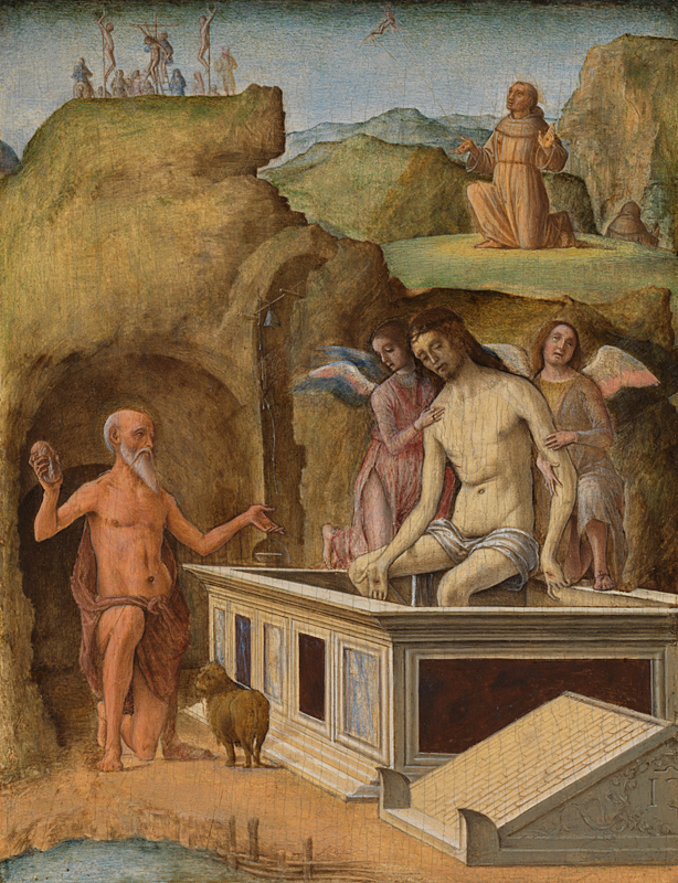 Ercole de Roberti 1493 av Diptyque d'Este Christ au tombeau National Gallery