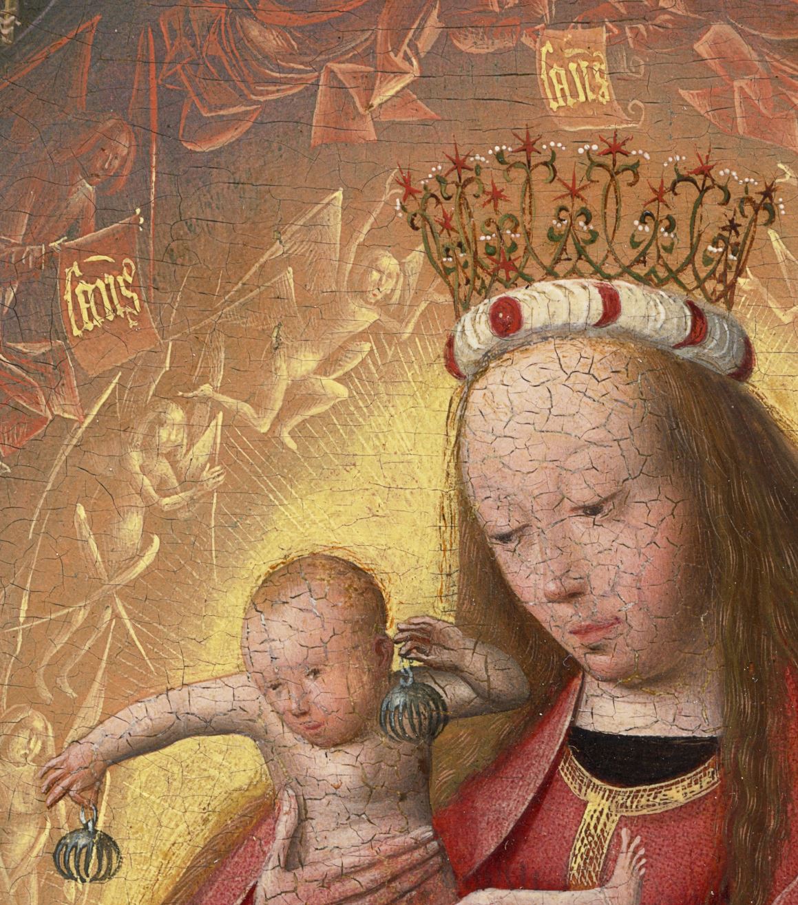 Geertgen tot Sint Jans 1480 Vierge a l'enfant MUSEUM BOIJMANS VAN BEUNINGEN ROTTERDAM detail grelots 2
