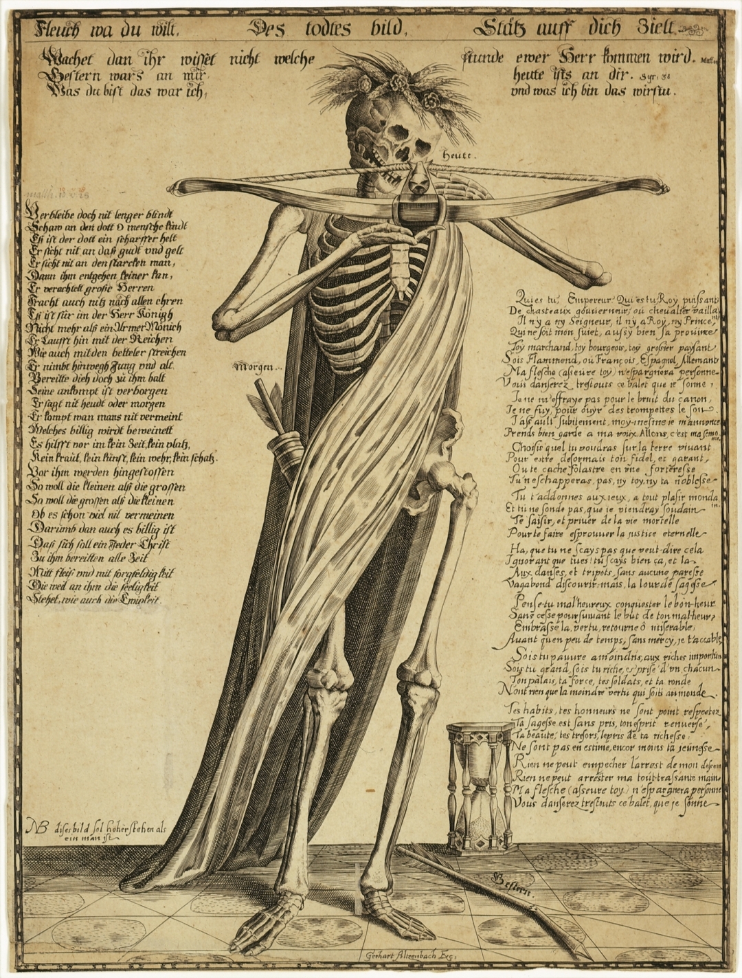 Gerhard Altzenbach, Death with a Crossbow or Death Stays on Target(1635), engraving, Blanton Museum of Art, the University of Texas at Austin