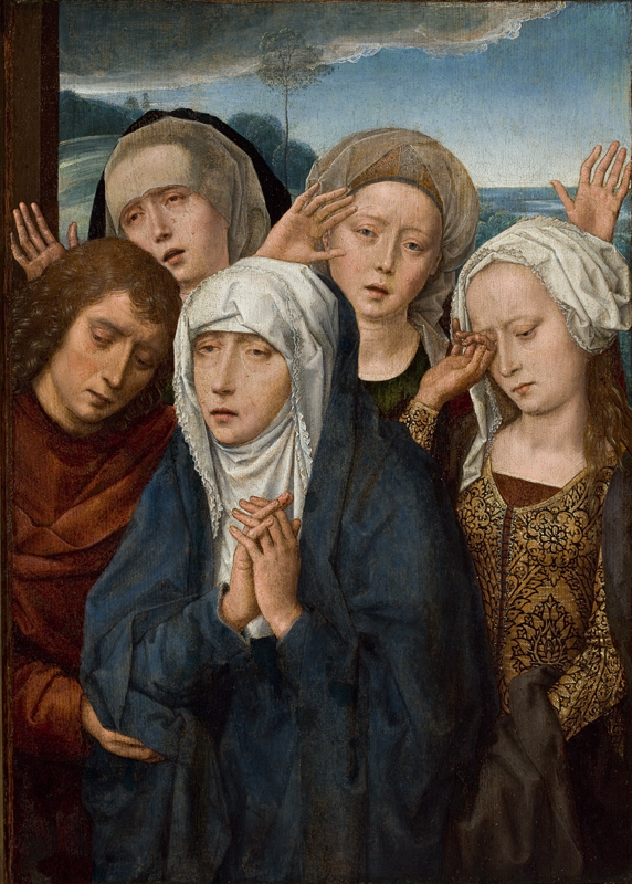 Memling 1485 ca Lachovsky-Bardi Diptych Lamentations de la vierge, Saint Jean et les femmes pieuses de Galilee Musee des Beaux-Arts, Sao Paolo