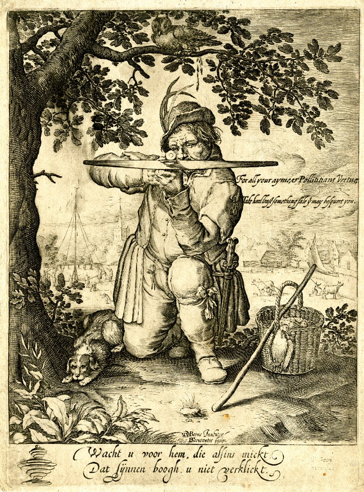 Pieter Serwouters Man with a Crossbow, c.1607–08, after David Vinckboons