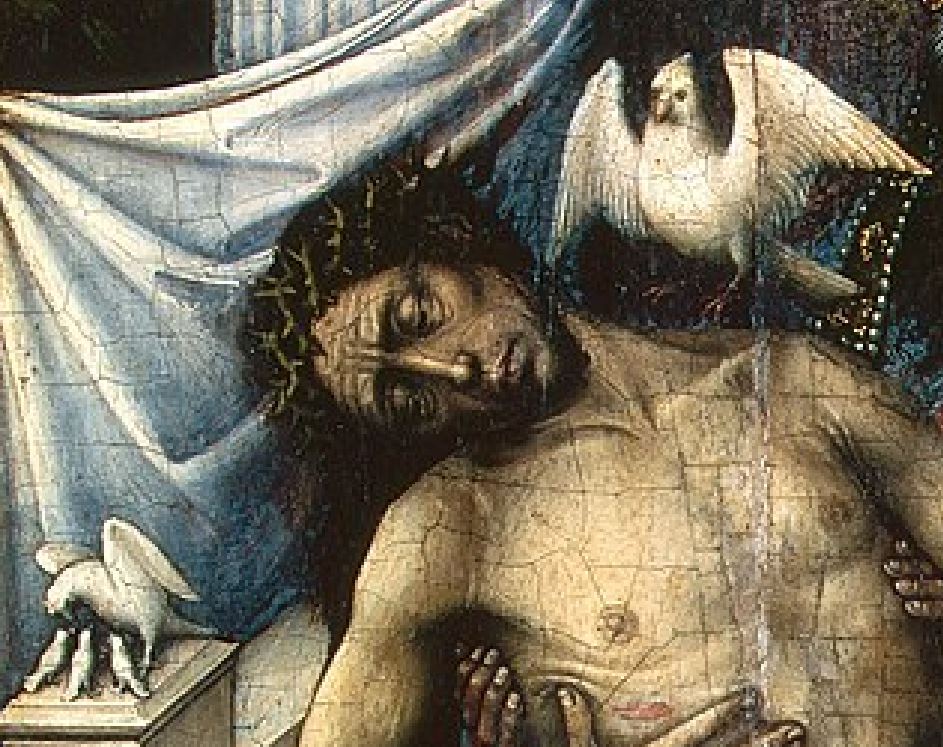 Robert Campin 1430 ca Trinity Ermitage detail colombe