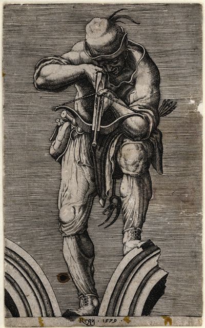 an-shooting-a-crossbow-1579-Attribuée à Cherubino Alberti (anciennement Cornelis Cort) après Lelio Orsi