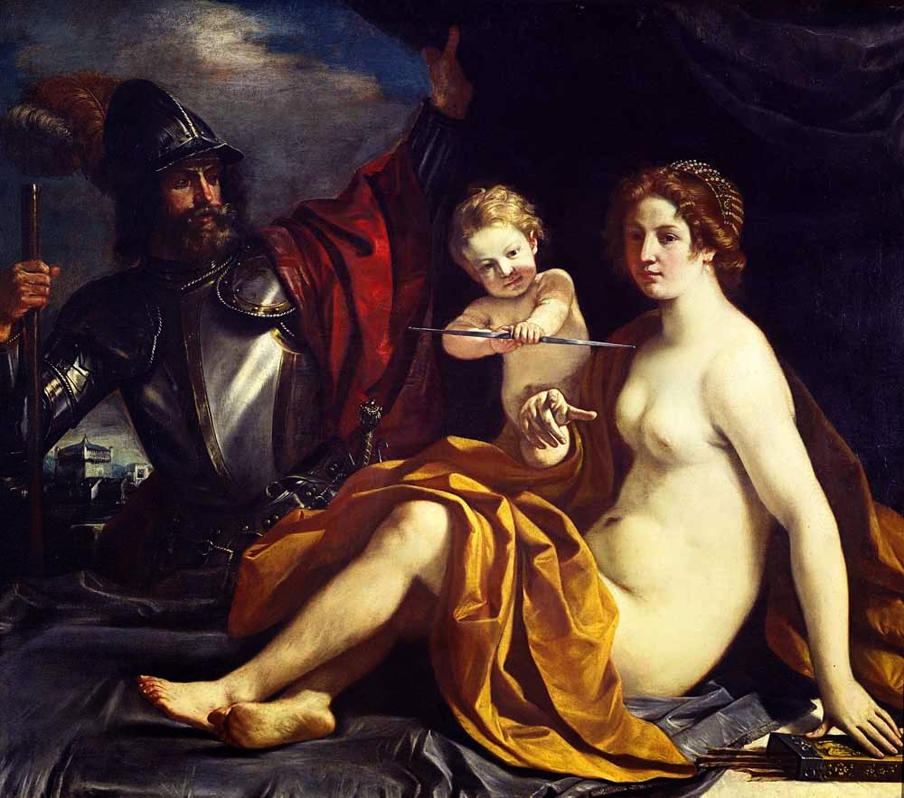 venus, mars et amour, le guerchin 1615-1616 Galerie Estense de Modene