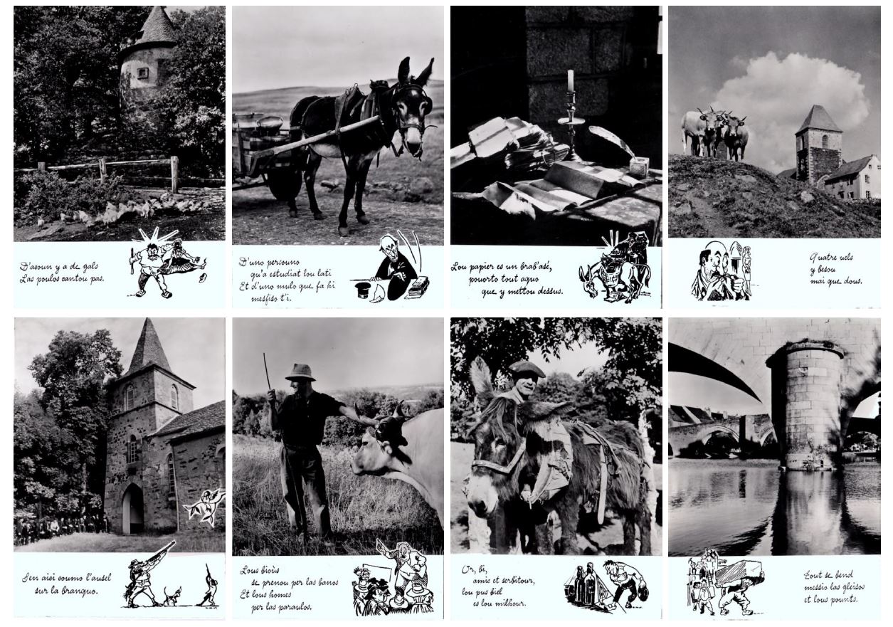 1954 ca Andre Marie Vergnes 36 cartes postales illustrant les proverbes rouergats B