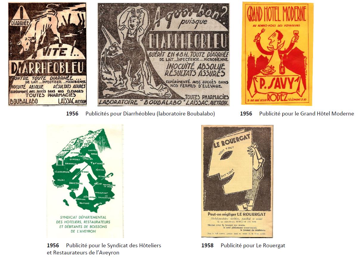 1955-58 Andre Marie Vergnes Publicites diverses