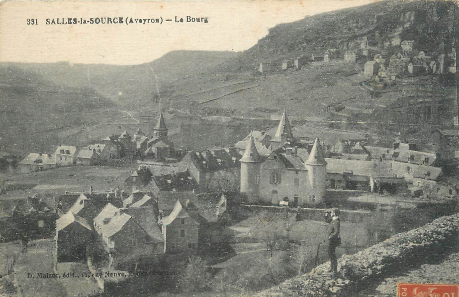 1959 Andre Marie Vergnes Vue du bourg de Salles la Source 1918
