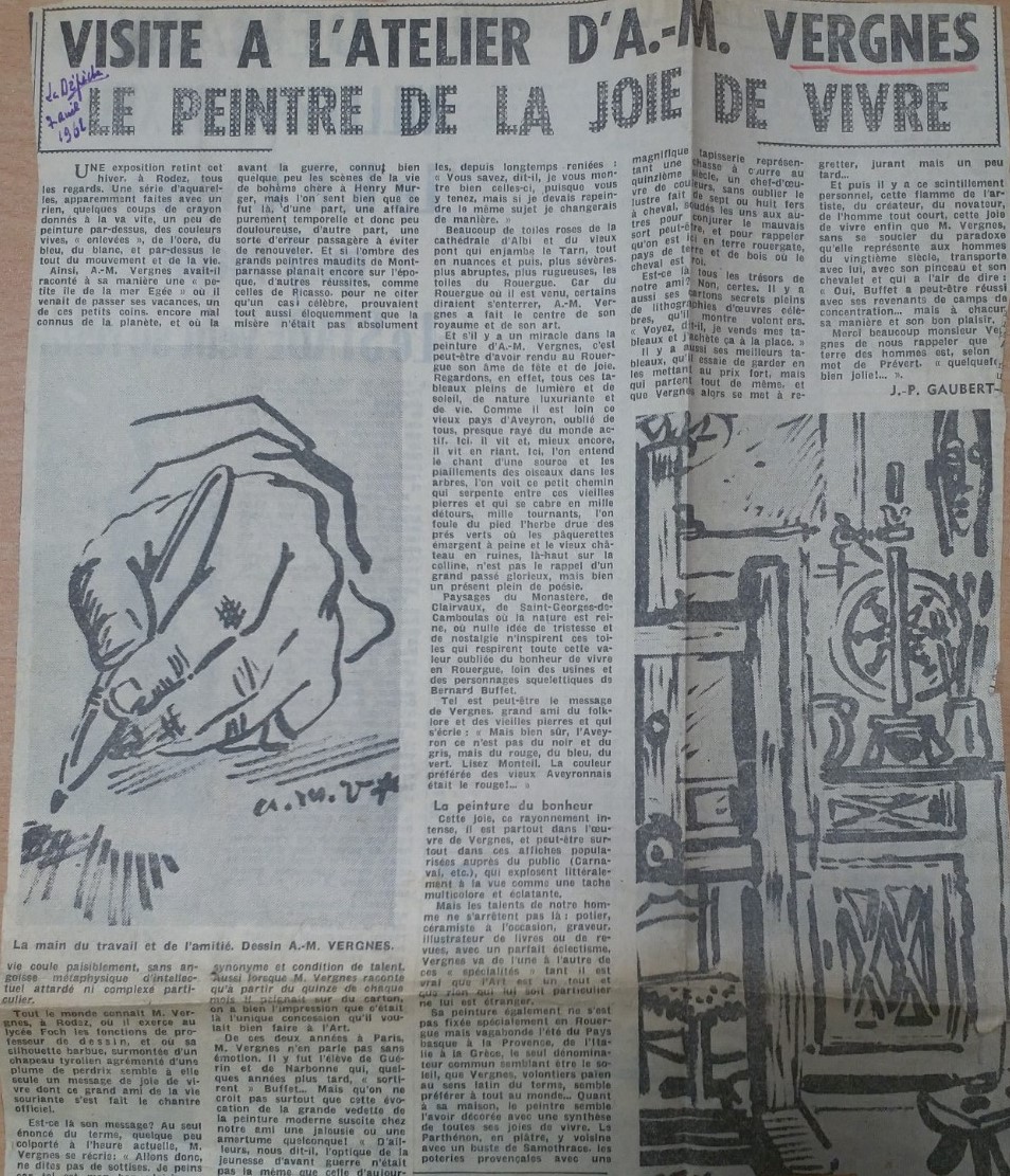 1962 Andre Marie Vergnes La Depeche 7 avril A1