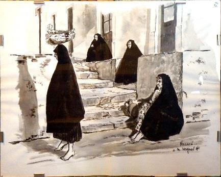 1966 Andre Marie Vergnes Portugal Nazare Femmes au village