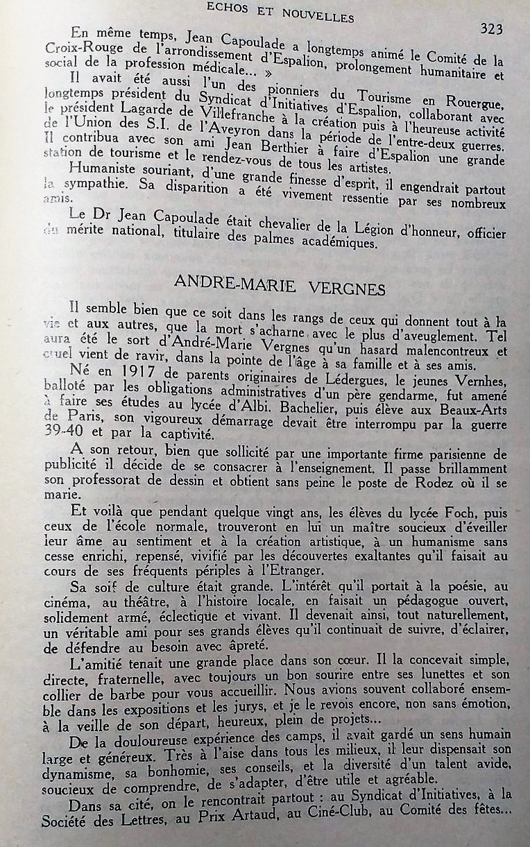 1967 Andre Marie Vergnes Revue du Rouergue No83 Juillet-Septembre A1