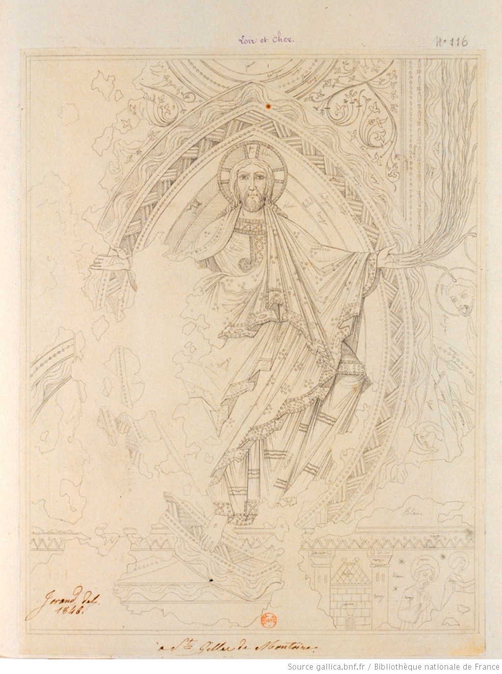 1100 ca Montoire chapelle-saint-gilles nord aquarelle de Jorand