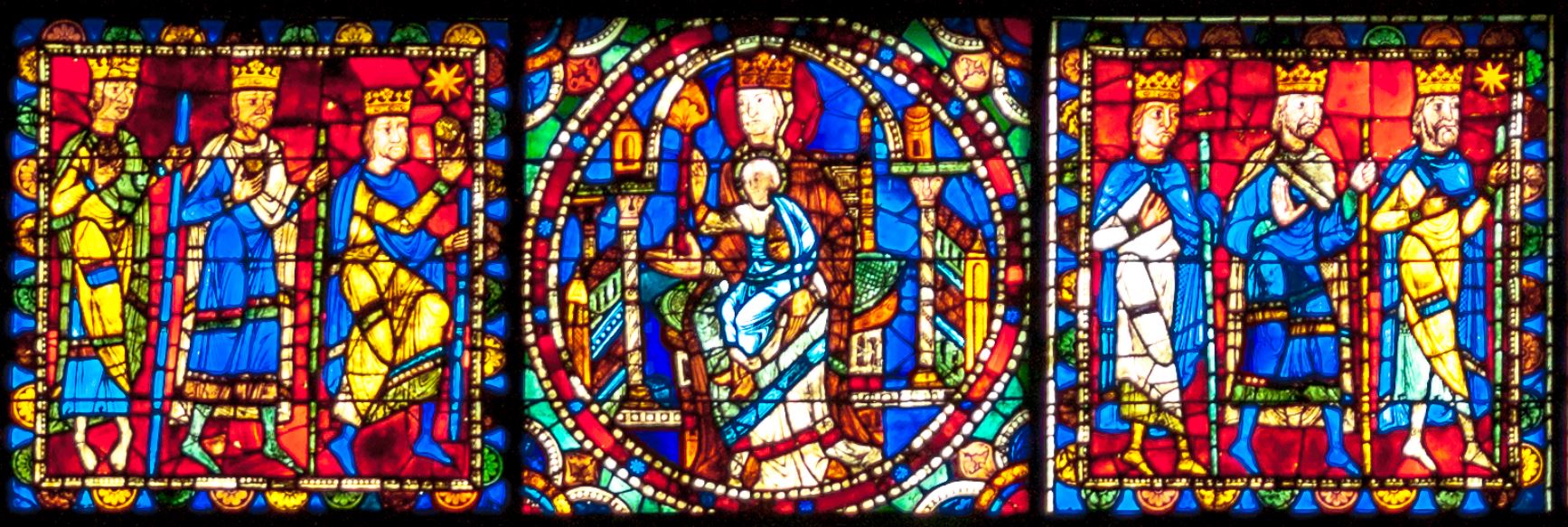 1145-55 Verriere de l'Enfance du Christ Adoration des Rois Cathedrale de Chartres