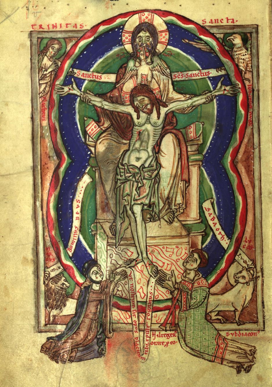 1230 ca hiltegerus psalter (Wurzburg-Ebracher) Munchen Universitatsbibliothek UB 4 Cod. ms. 24) fol 1v (Cimelie 15)