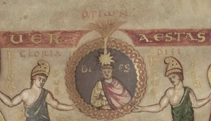 Annus 980 Sacramentaire, Fulda, Staatsbibliothek zu Berlin, Ms. theol. lat. fol. 192 detail Orion