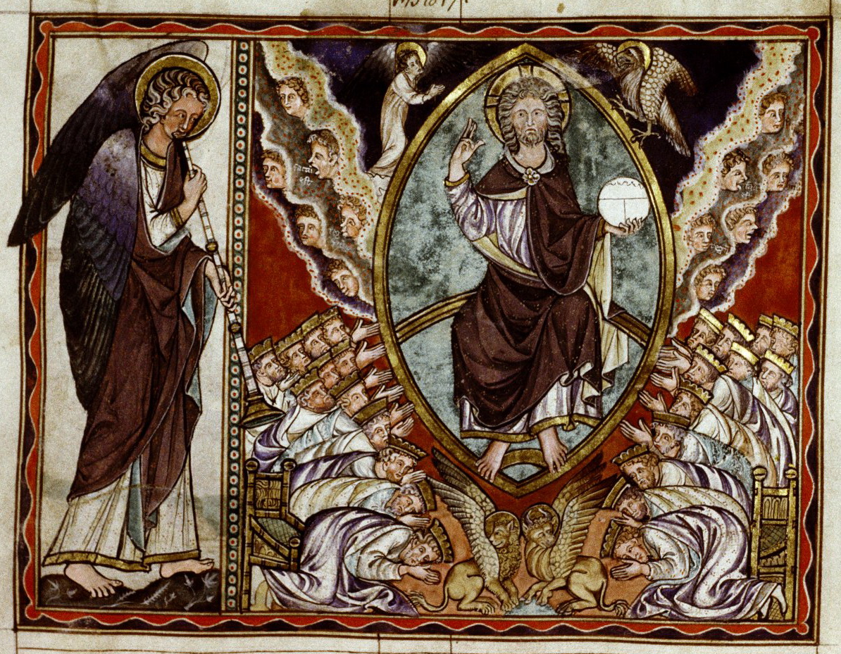 Apocalypse Douce 1265 -70 _Christ_proclaimed_by_the_elders Bodleian Ms180 p.039