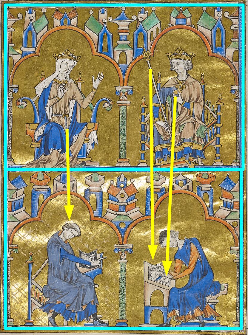 Apocalypse moralisee, 1226-34 Blanche de Castille et Saint Louis Morgan MS M.240 fol 8r schema