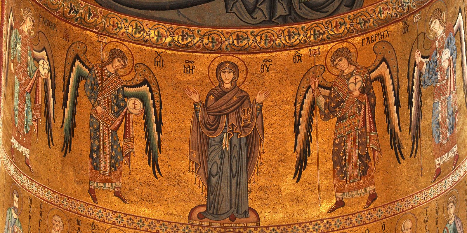 Cefalu-duomo-Madonna-archangels avant 1148